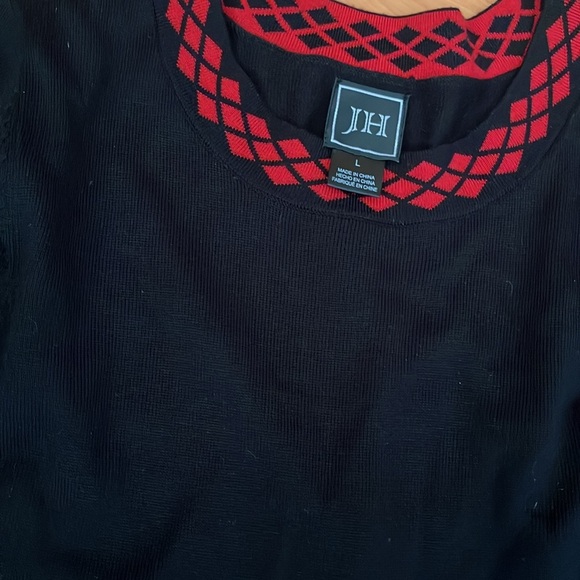 JH Black and Red Sweater Dress Size L - Picture 3 of 4
